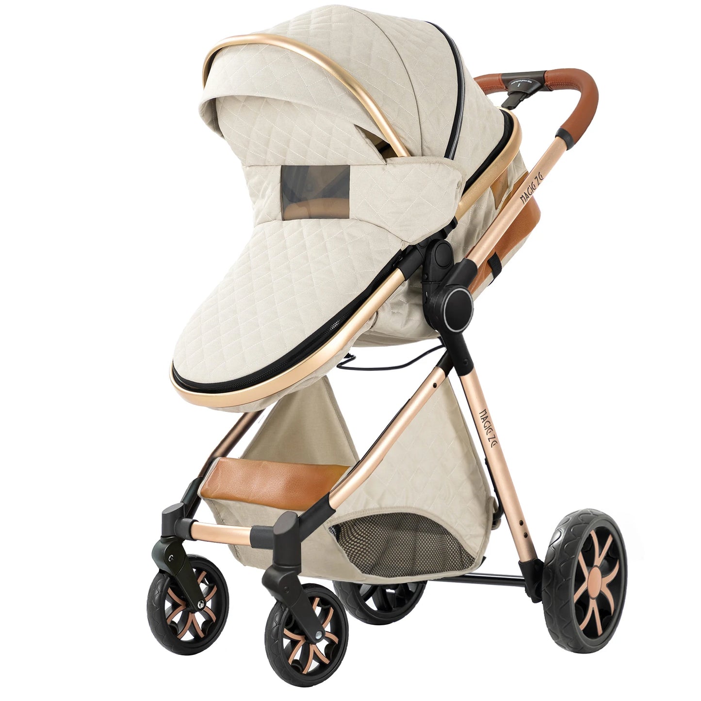 Lightweight Baby Stroller 3 in 1 Newborns Travel System Prams Multifunctional High Landscape Baby 4 in 1 Strollers with Isofix