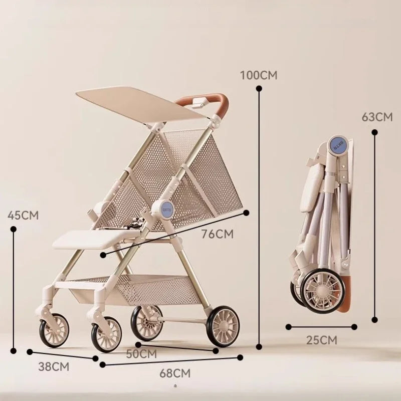 Children'S Stroller Simple Baby Artifact Light Travel Foldable Stroller Baby Travel Lightweight Strollers