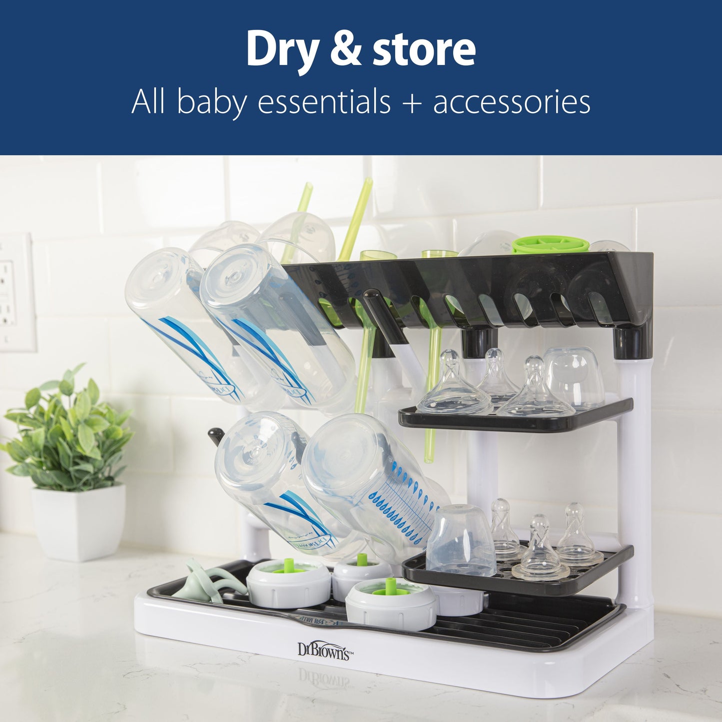 Drying Tower, Space Saving Vertical Rack for Drying, Storing, and Organizing Baby Bottles and Feeding Essentials, BPA Free