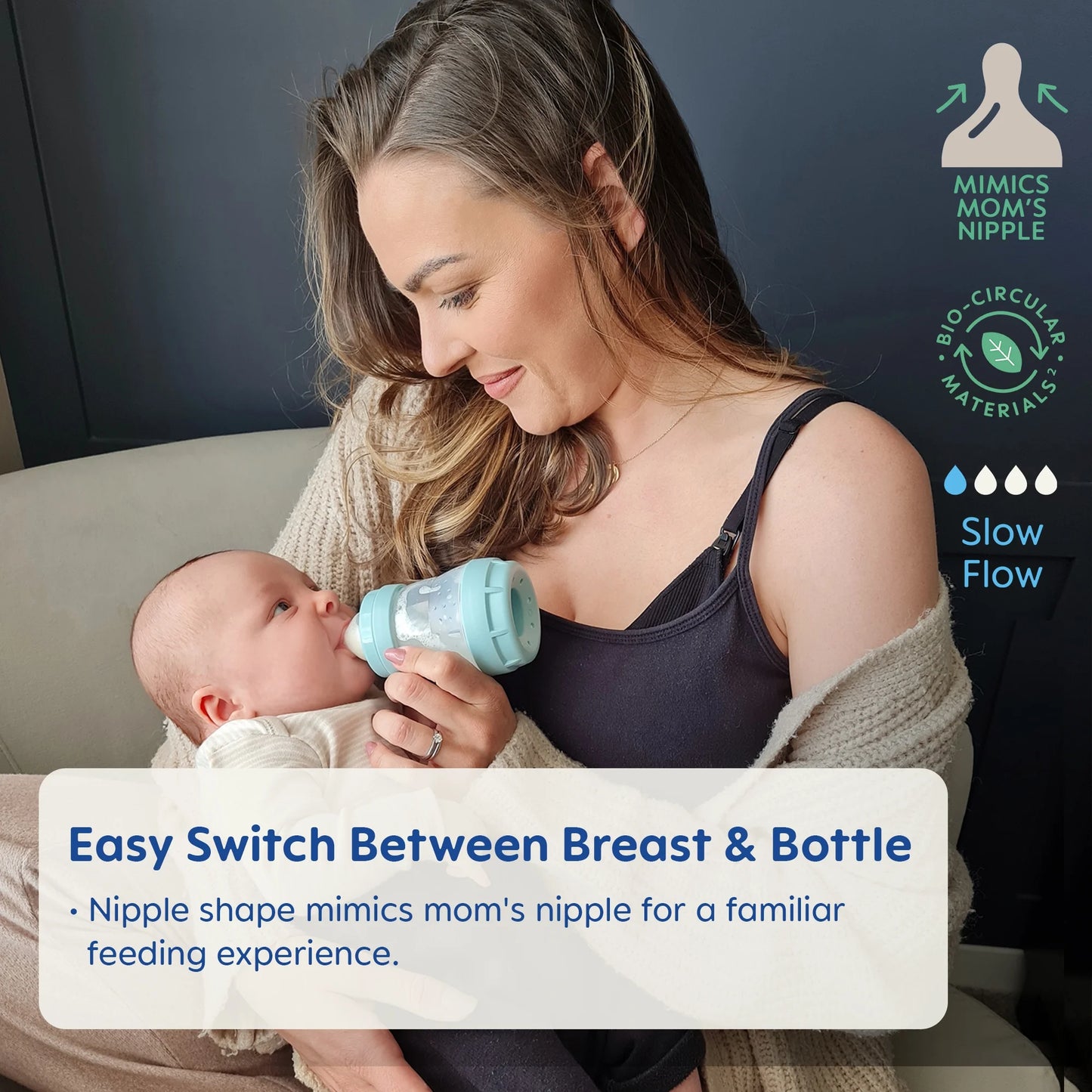 Easy Start Matte Anti-Colic Bottle, 5 Oz, Boy, 2 Pack