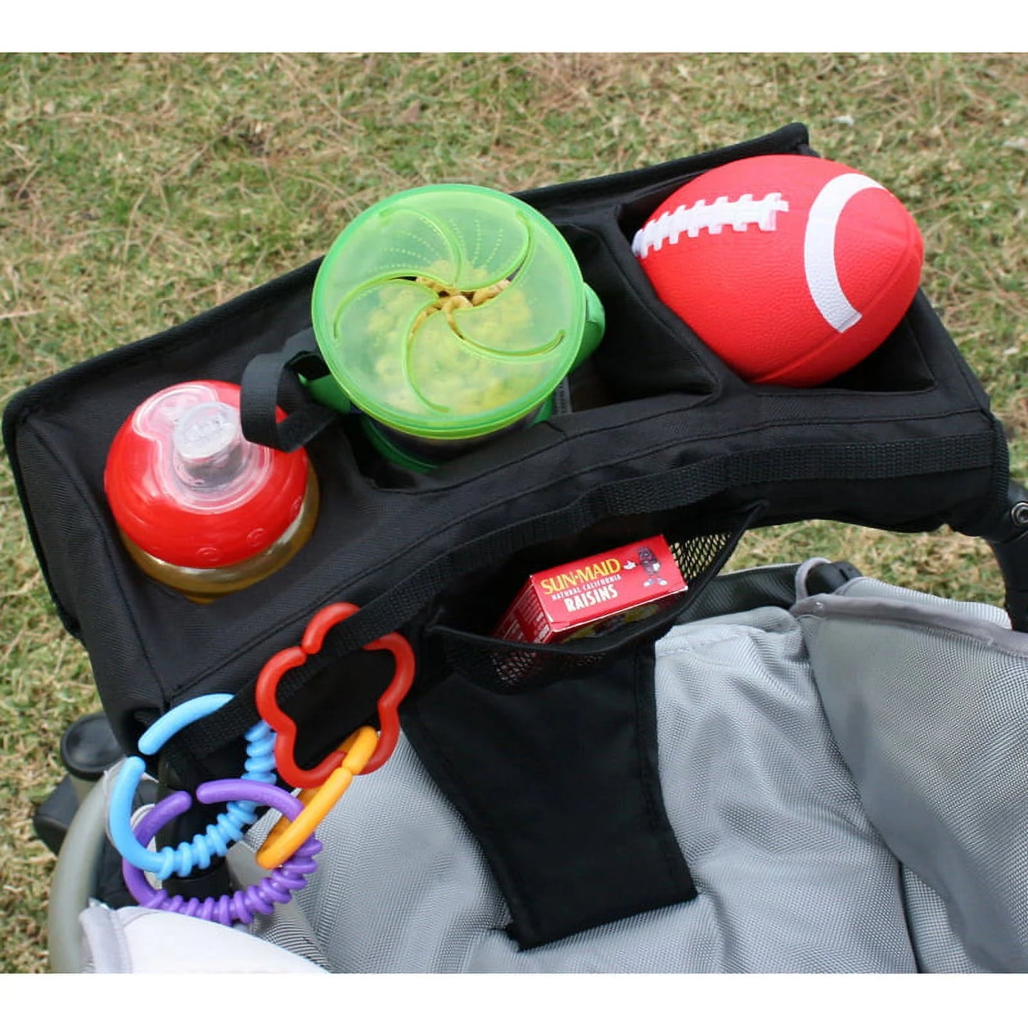 Food 'N Fun Stroller Snack Tray, Black. Toddlers and Young Childress.