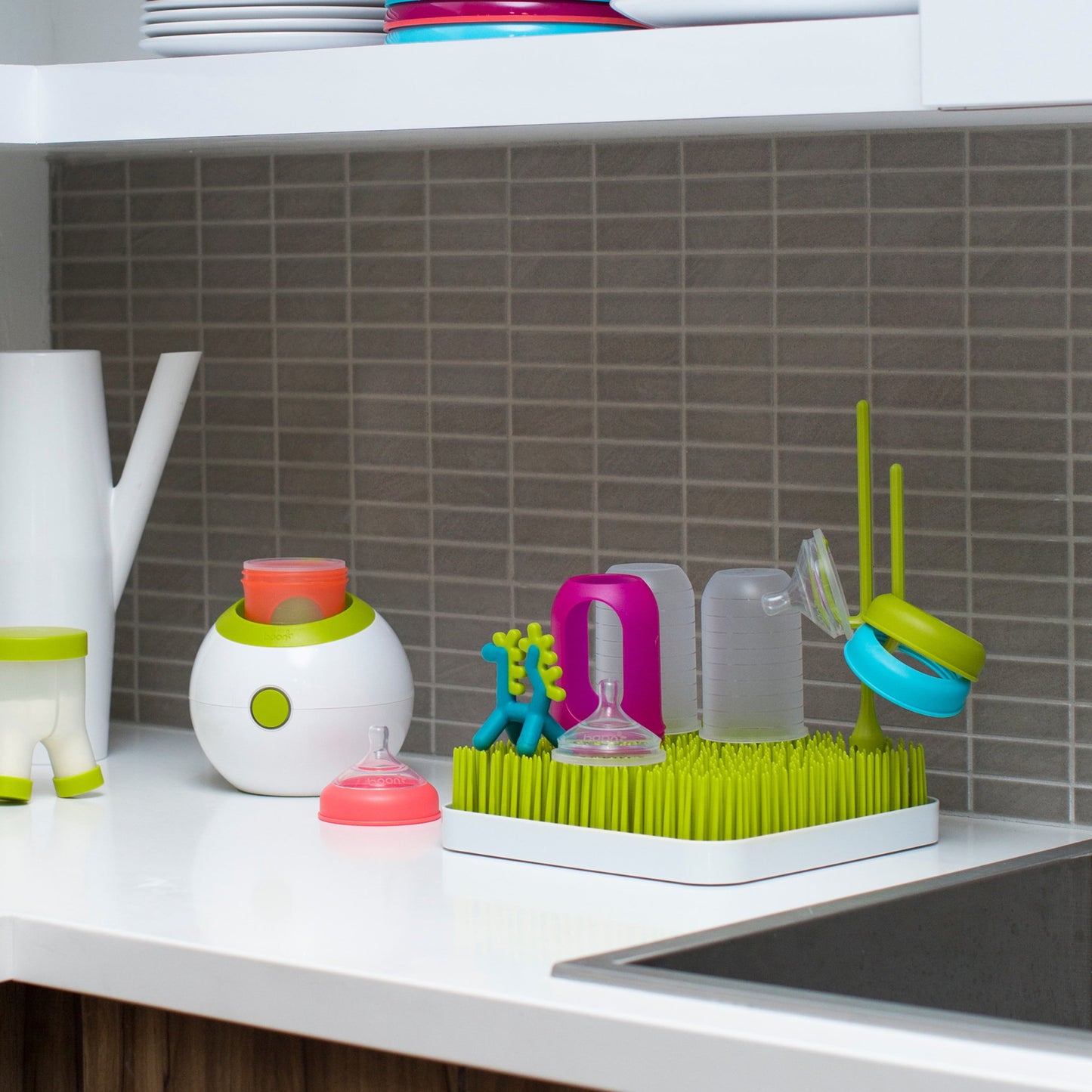 Orb Bottle Warmer Fits Most Baby Bottles, Baby Bottle & Baby Food Warmer, Green + White