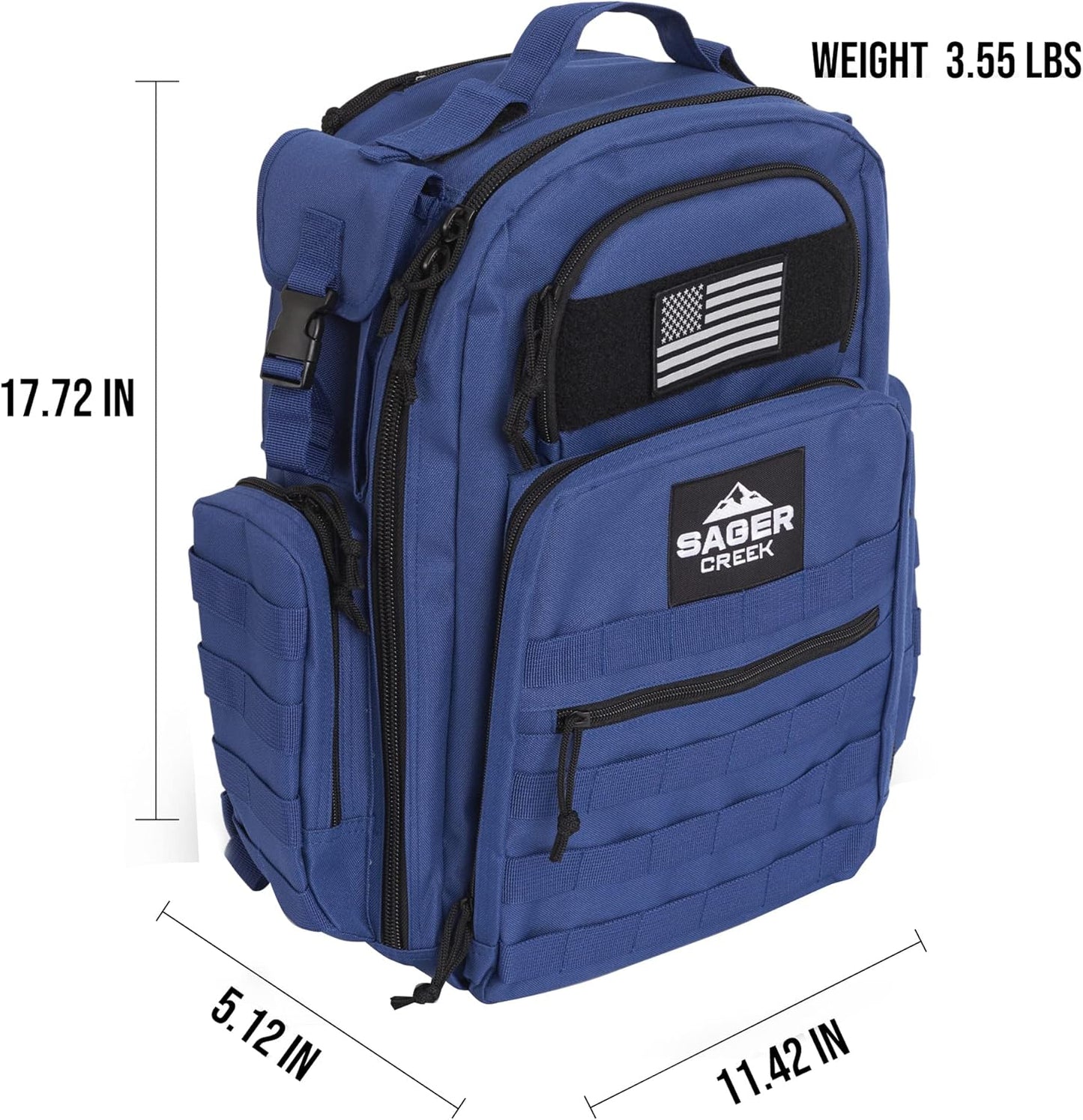Dad Diaper Bag Backpack with Changing Pad. Waterproof Military Diaper Backpack for Men W/Insulated Compartment (Blue)