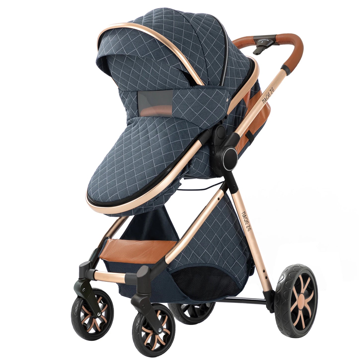 Lightweight Baby Stroller 3 in 1 Newborns Travel System Prams Multifunctional High Landscape Baby 4 in 1 Strollers with Isofix