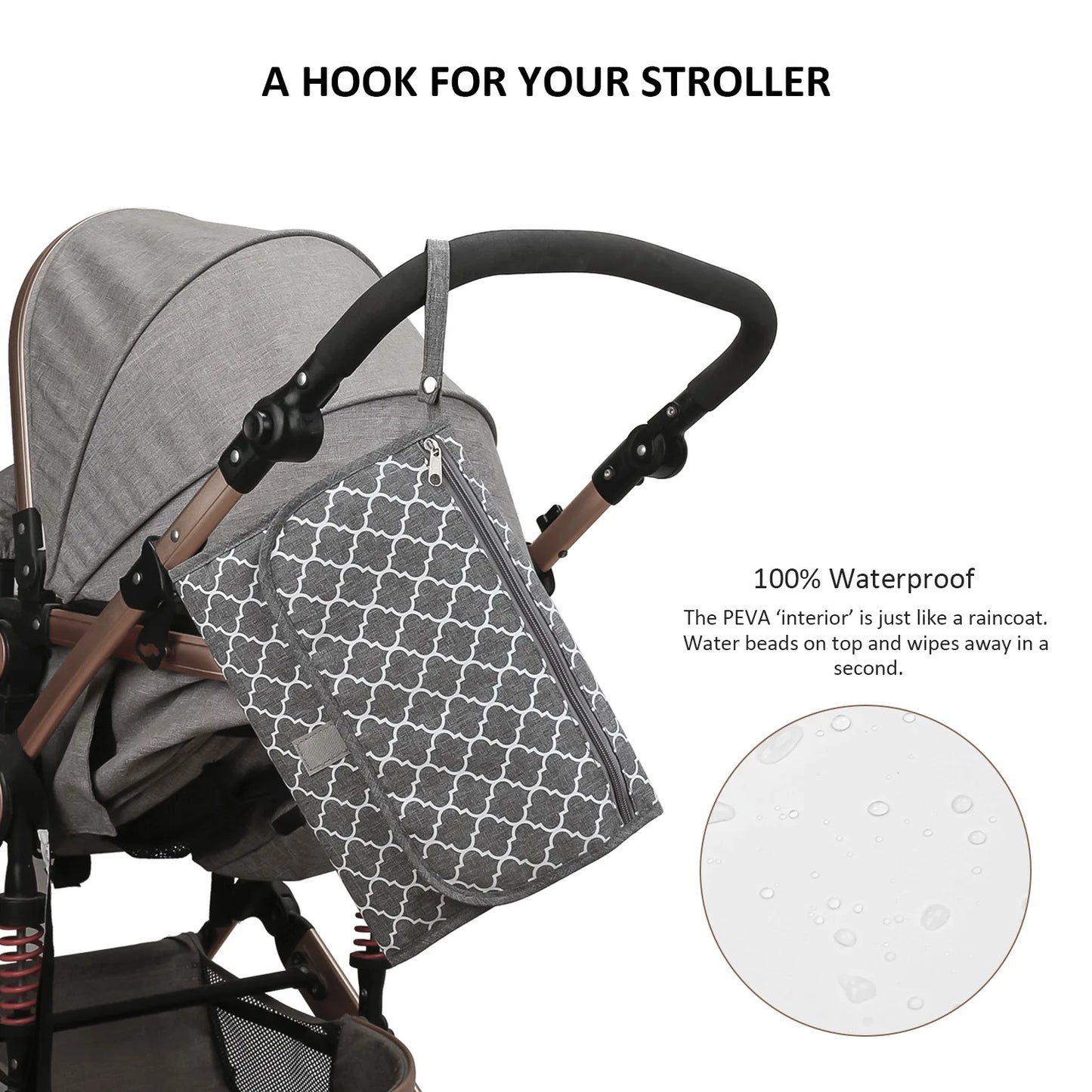 Portable Diaper Changing Pad, Portable Changing Pad for Newborn Girl & Boy - Baby Changing Pad with Smart Wipes Pocket