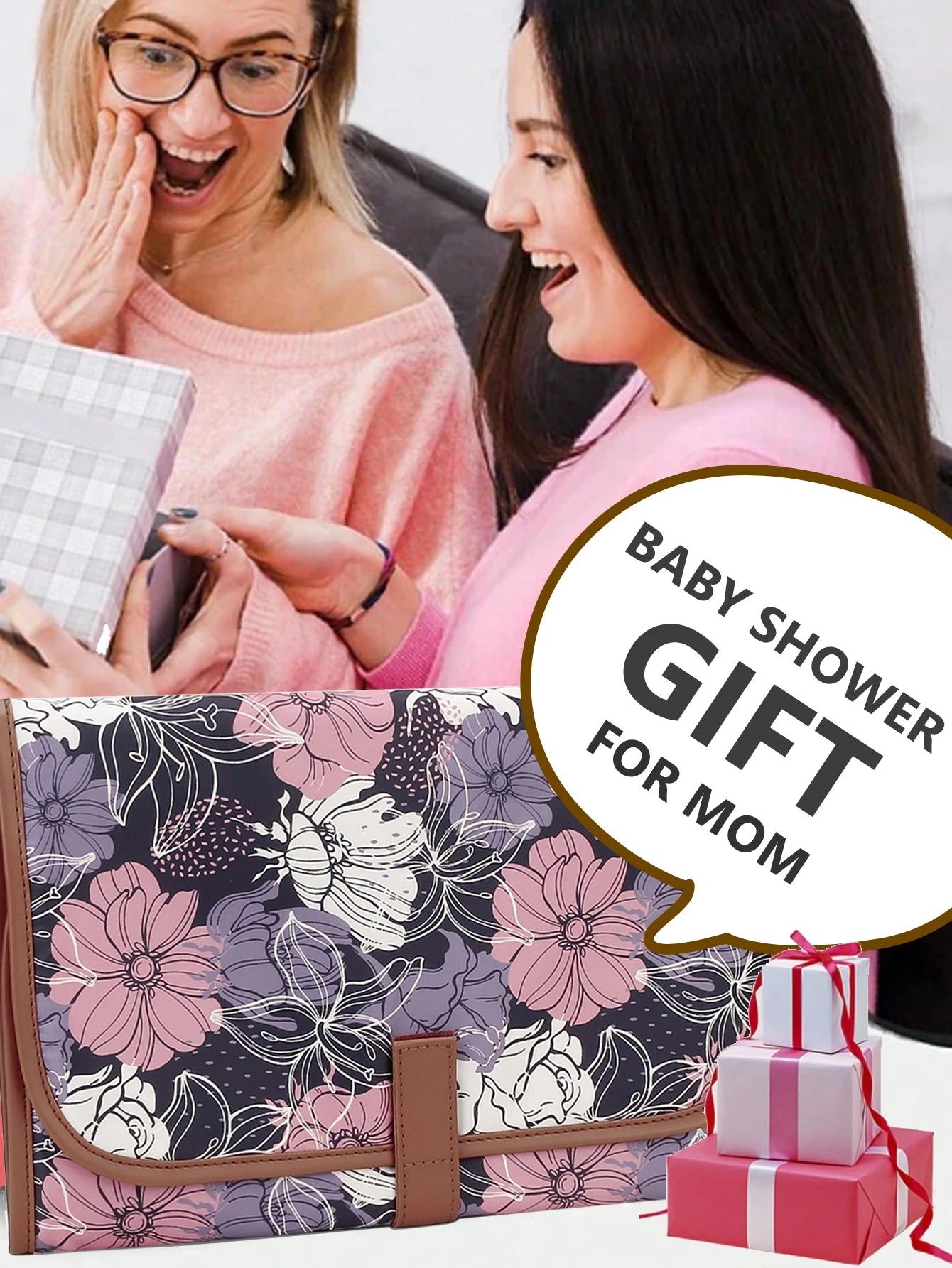 Portable Diaper Changing Pad, Portable Changing Pad for Newborn Girl & Boy - Baby Changing Pad with Smart Wipes Pocket