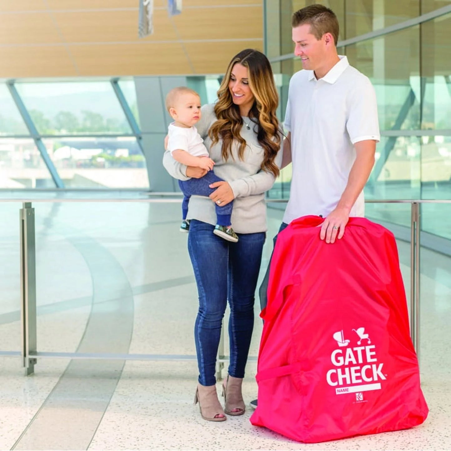 Univeral Gate Check Travel Bag for Strollers and Car Seats - Extra Large Airplane Travel Bag, Red