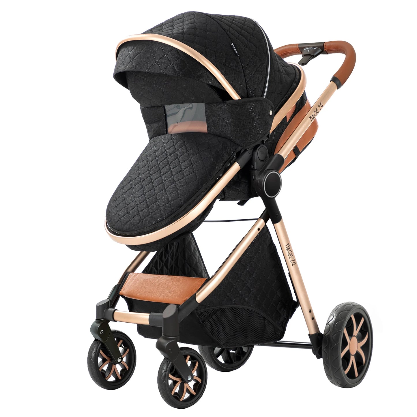 Lightweight Baby Stroller 3 in 1 Newborns Travel System Prams Multifunctional High Landscape Baby 4 in 1 Strollers with Isofix