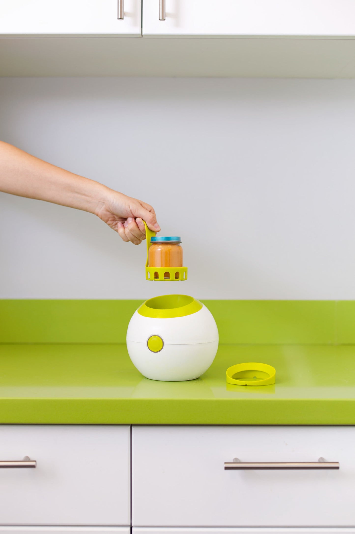 Orb Bottle Warmer Fits Most Baby Bottles, Baby Bottle & Baby Food Warmer, Green + White