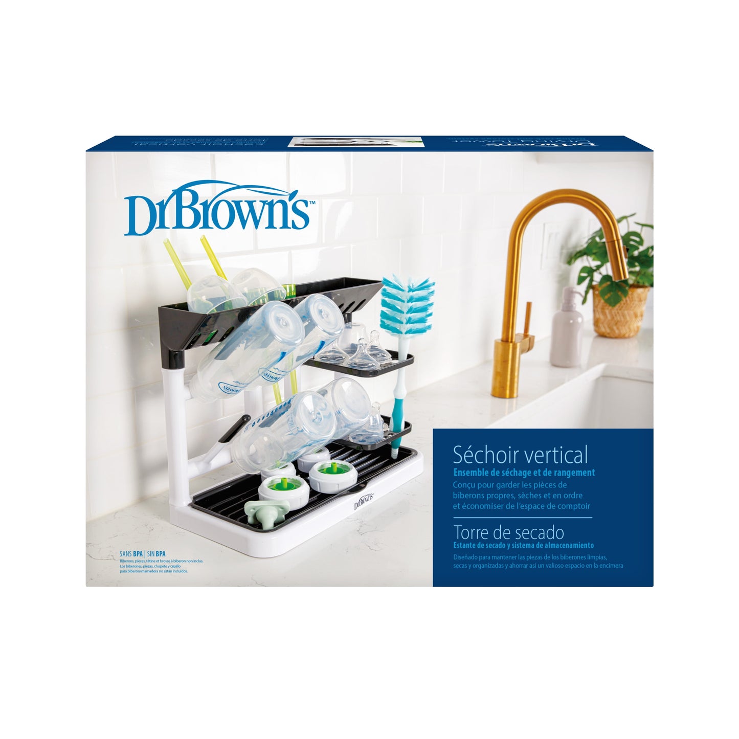 Drying Tower, Space Saving Vertical Rack for Drying, Storing, and Organizing Baby Bottles and Feeding Essentials, BPA Free