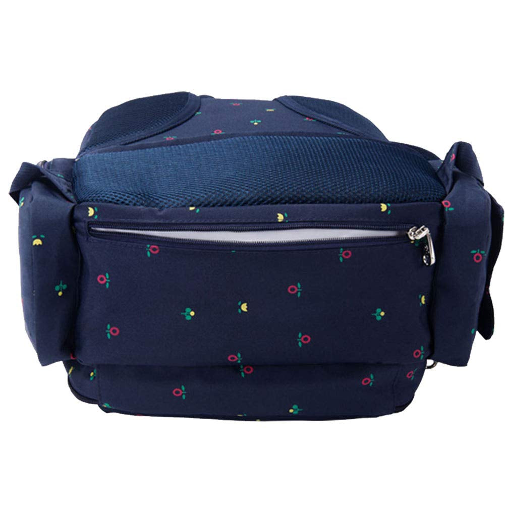 Diaper Bag Backpack, Baby Essentials Bag with Insulated Pockets Stroller Straps, (Blue Flowers)