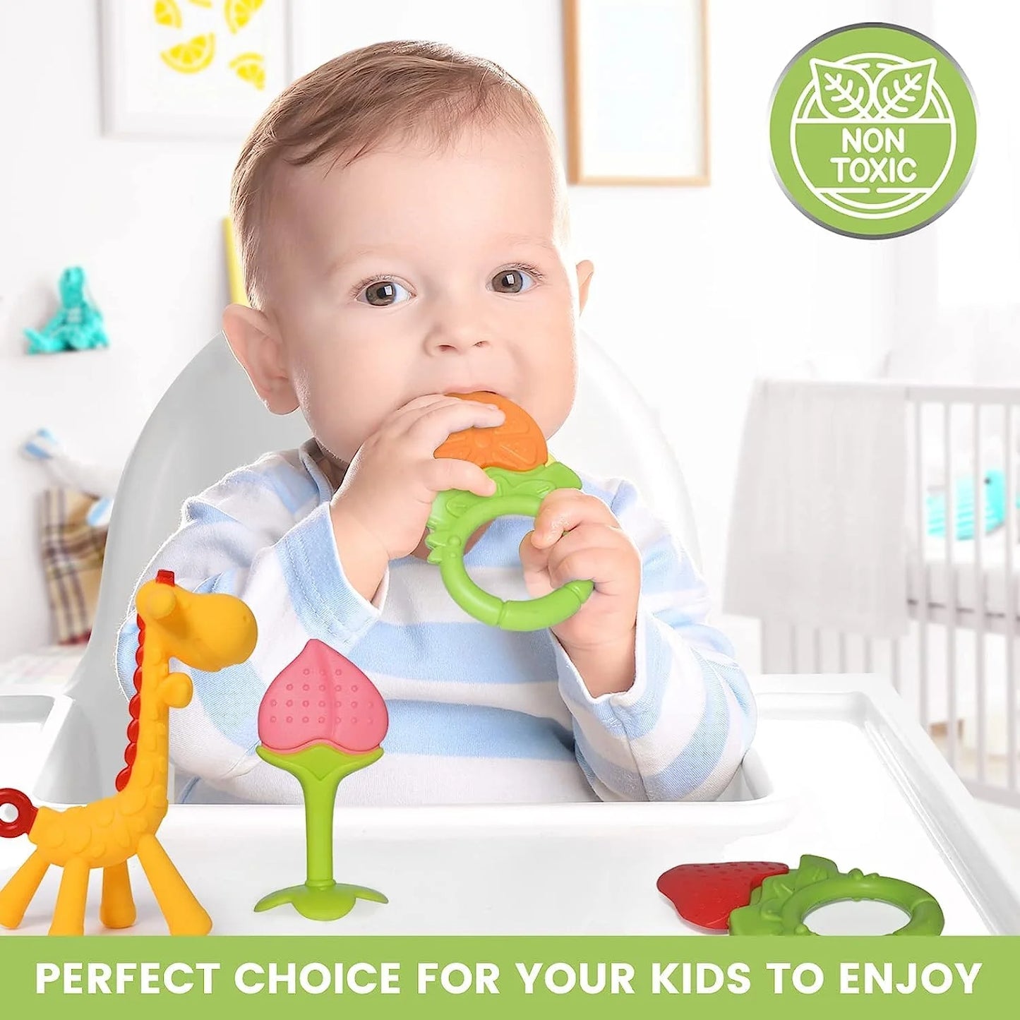 Baby Teething Toys Teethers for Babies 6 - 12 Months (6-Pack) Infant and Toddler Silicone Teethers Soothe Babies Gums