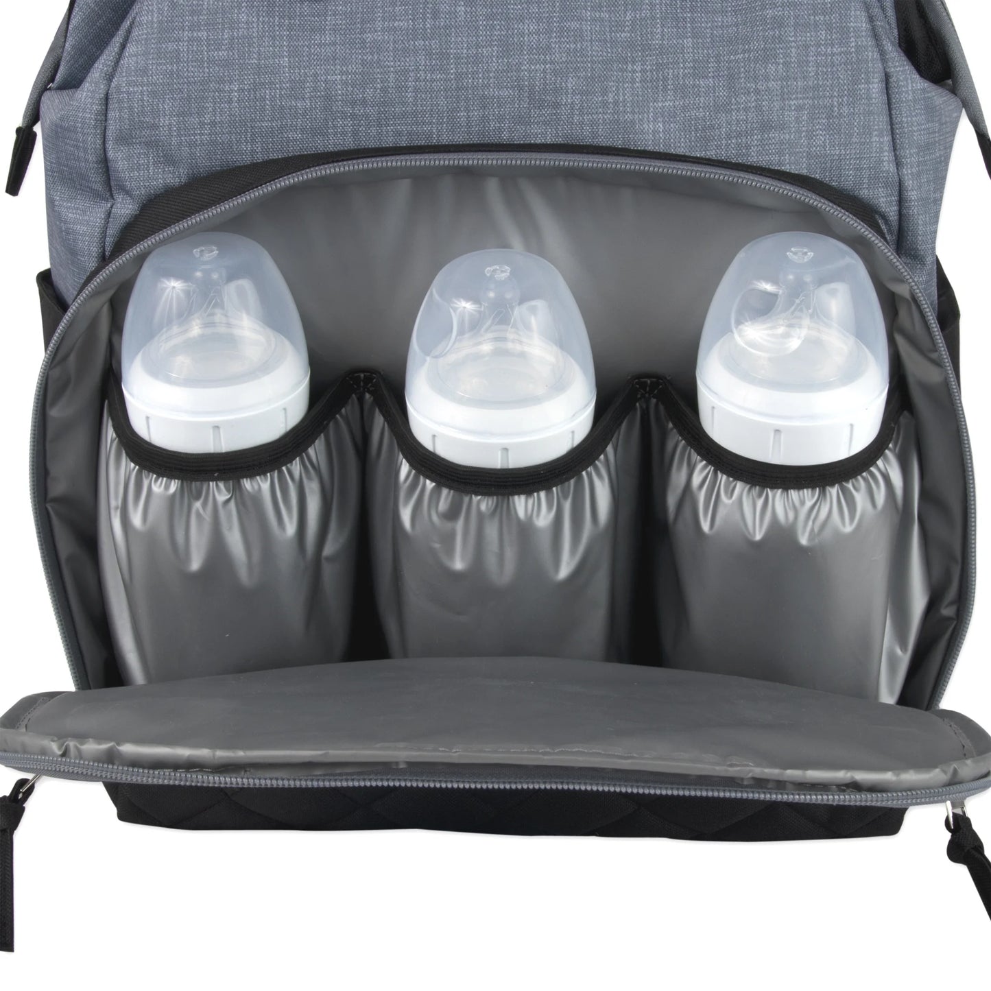 Baby Girls' 7-Pocket Diaper Backpack Color: Gray/Black Size: One Size