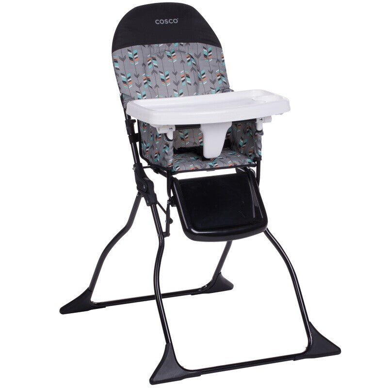 Simple Fold High Chair Portable Adjustable Tray Easy Clean Wipeable Seat Travel