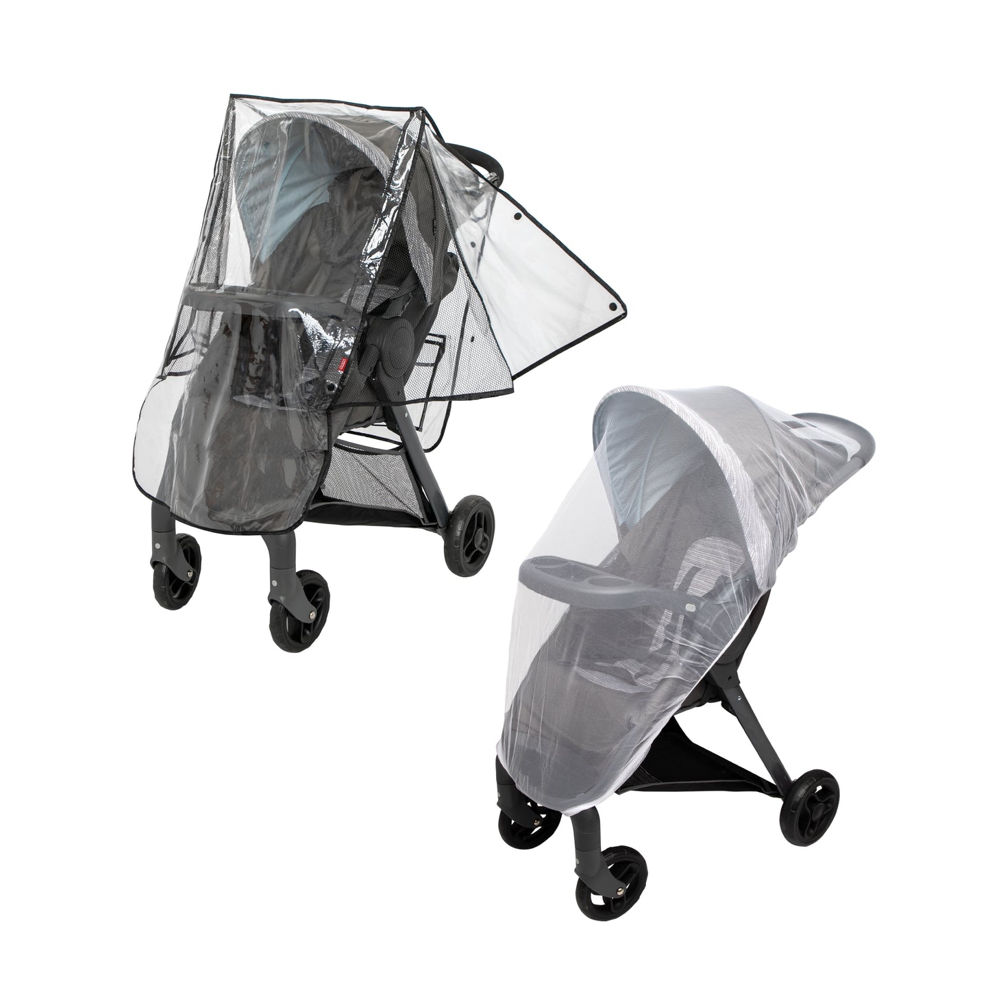 Eco Stroller Weather Shield & Bug Netting Set with Carrying Bag, Black