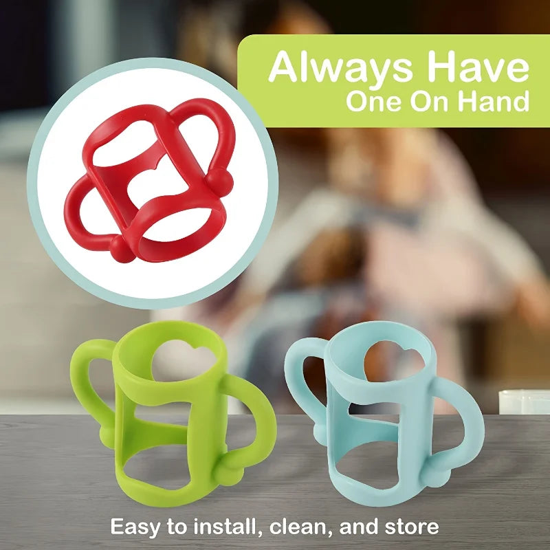 Silicone Bottle Handle for Narrow Baby Bottles, Easy Grip Handle, Can Accommodate Most Bottles - Bpa-Free Soft Silicone