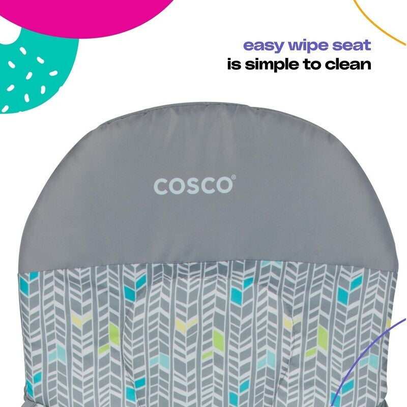 Simple Fold High Chair Portable Adjustable Tray Easy Clean Wipeable Seat Travel