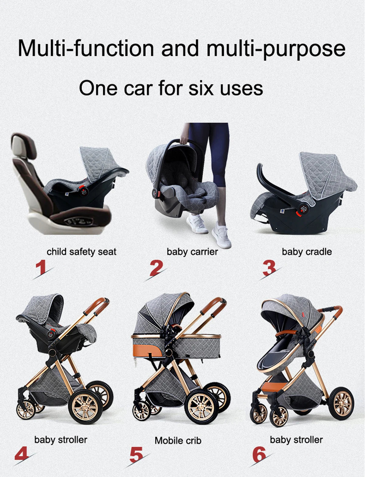 Baby Stroller 3 in 1 Stroller for Baby Car Lightweight Strollers Baby Carriage ISOFIX BASE Baby Travel Stroller Newborn Stroller
