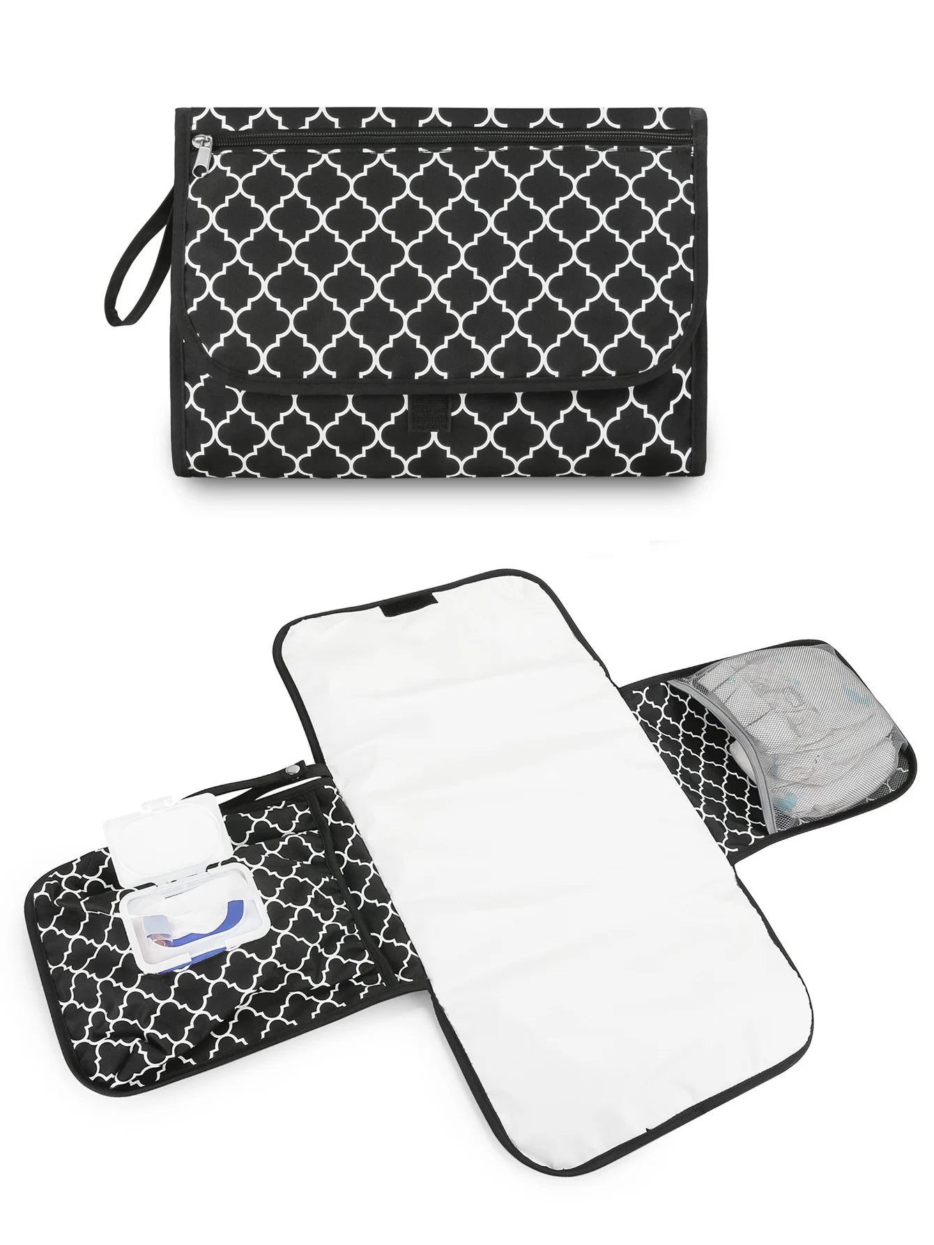 Portable Diaper Changing Pad, Portable Changing Pad for Newborn Girl & Boy - Baby Changing Pad with Smart Wipes Pocket
