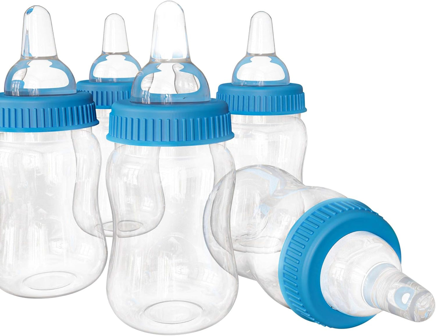 12Pcs Fillable Baby Bottle Candy Gift Box | Feeder Style Mini Bottle | Blue Bottle for Newborn Birthday Party Favors | Party Supplies Boy or Girl Newborn Baby Showe Birthday Party Decoration
