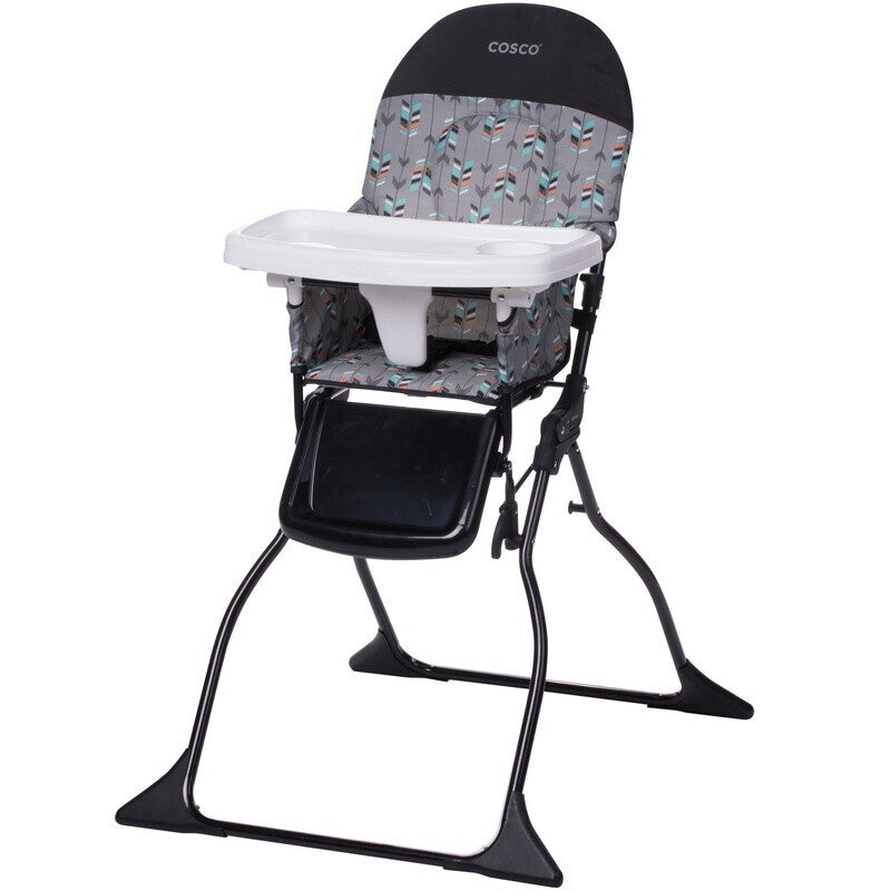 Simple Fold High Chair Portable Adjustable Tray Easy Clean Wipeable Seat Travel