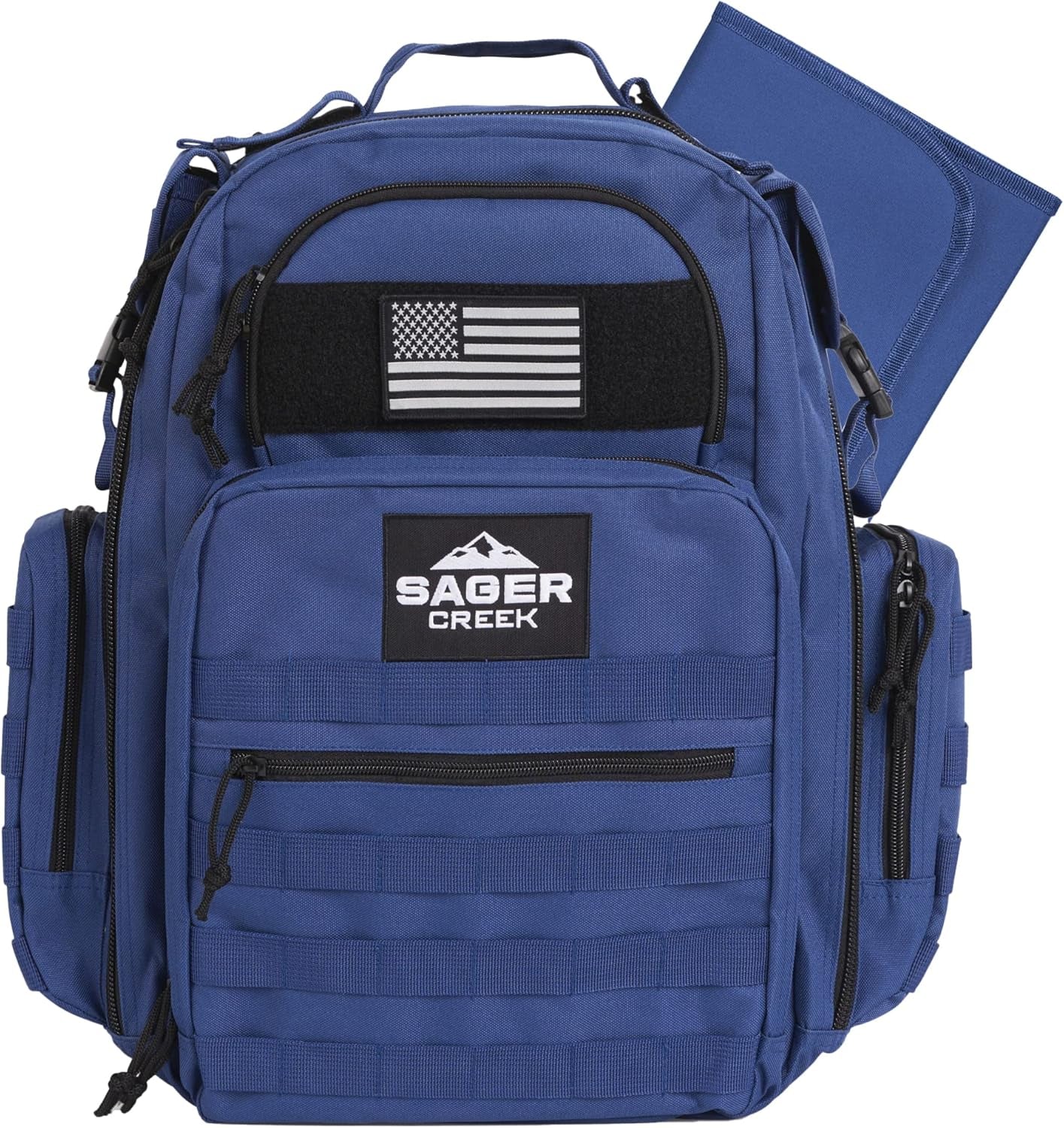 Dad Diaper Bag Backpack with Changing Pad. Waterproof Military Diaper Backpack for Men W/Insulated Compartment (Blue)