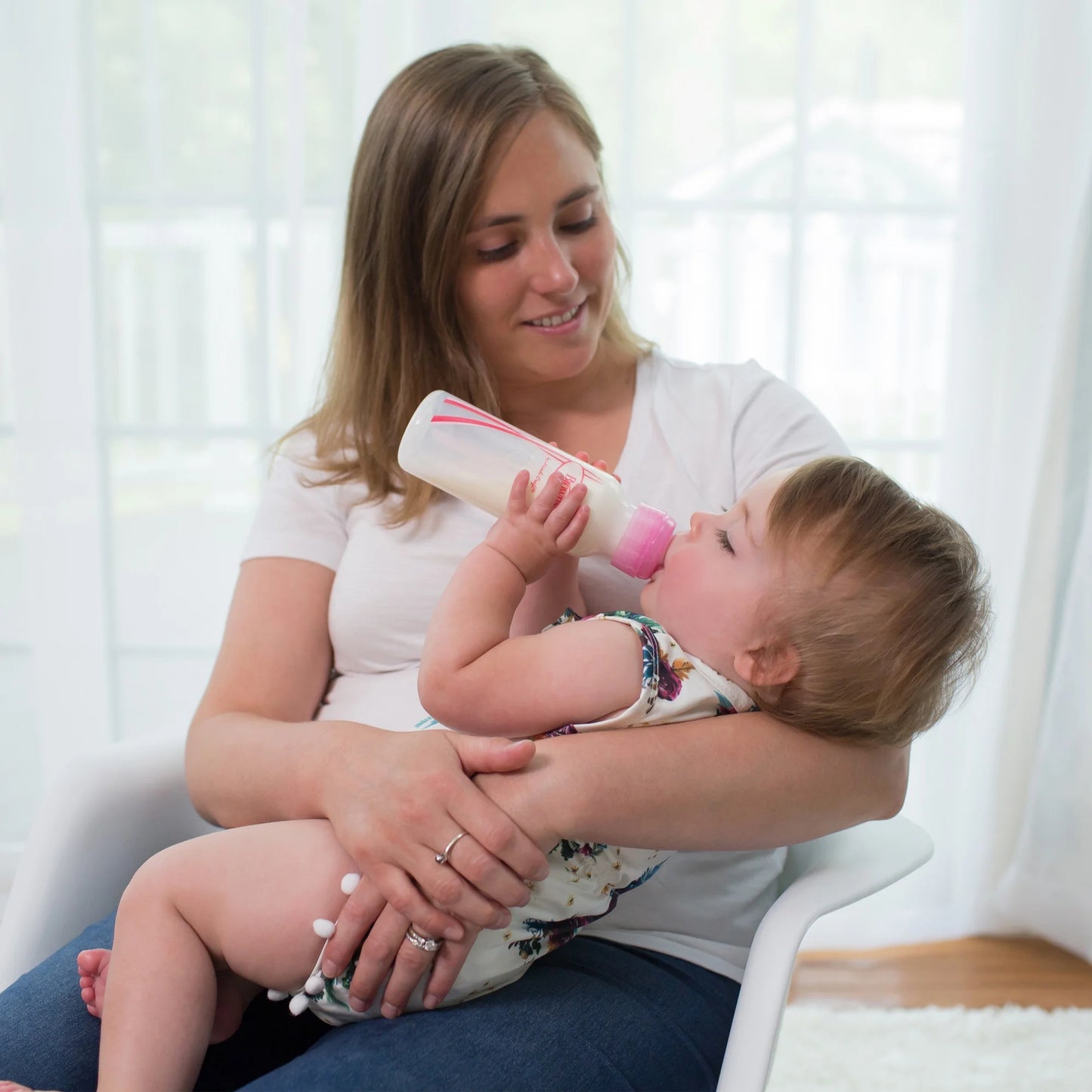 Natural Flow Anti-Colic Baby Bottles -Pink - 8Oz - 3-Pack