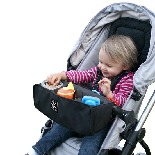 Food 'N Fun Stroller Snack Tray, Black. Toddlers and Young Childress.