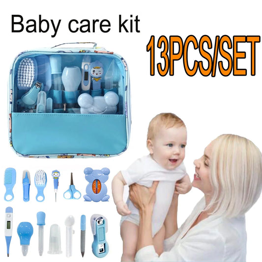 -13Pcs Baby Care Set Nasal Aspirator Comb Feeder Beauty，Electric Nail Trimmer Set for Newborn Boys Girls Haircut Tools