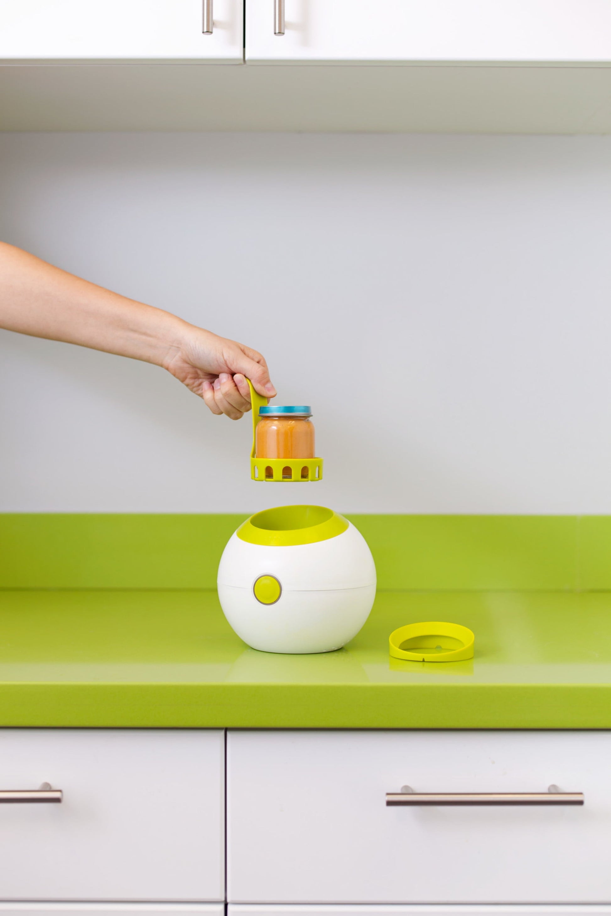 Orb Bottle Warmer Fits Most Baby Bottles, Baby Bottle & Baby Food Warmer, Green + White