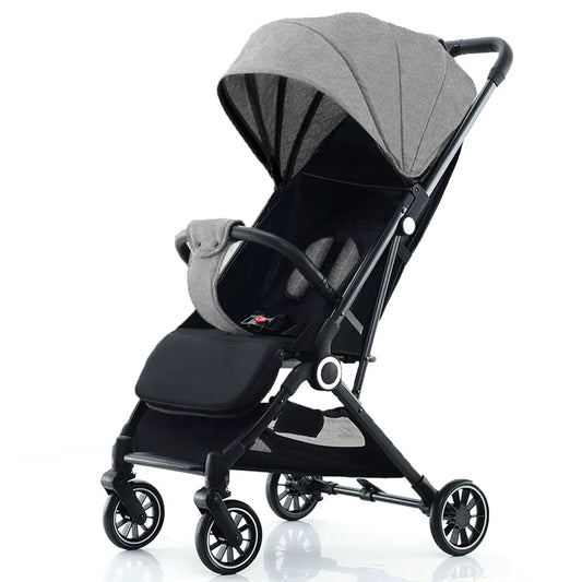 Baby Stroller, Portable On-The-Go One-Touch Retractable Folding Stroller for 0-4 Years Old Babies. Gray