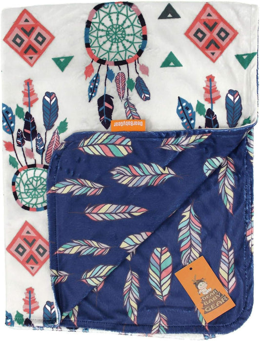 - Premium Car Seat Baby Blanket - Soft Swaddle Blanket for Baby Girls and Boys, Plush Blankets - Adorable Designs, Comfortable Fabric - Feathers & Dream Catchers(40 X 30 Inches)