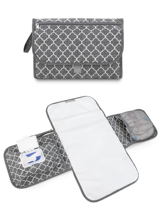 Portable Diaper Changing Pad, Portable Changing Pad for Newborn Girl & Boy - Baby Changing Pad with Smart Wipes Pocket