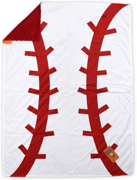 - Reversible Baby Blankets - Soft Nursery Blanket for Newborn - Toddler Blankey - Throw Blanket for Boys & Girls - Infant Blankets - 40X30 (Baseball Print - Red Dot)